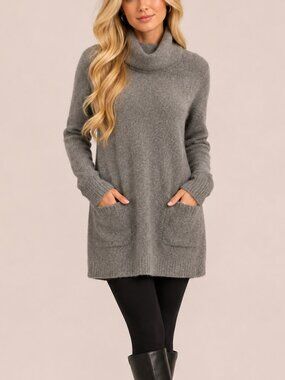 Max Studio | Soft Gray Cowl Neck Sweater